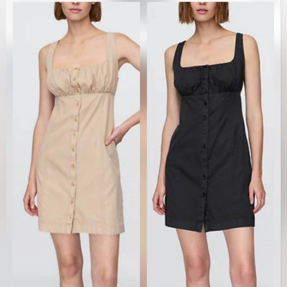 GAP Black and Tan Black Sleeveless Button-Front Dress Bundle XSP - Picture 1 of 7